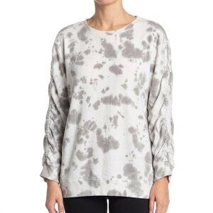 Jane & Delancey Ruched Sleeve Tie-Dye Sweatshirt Size L